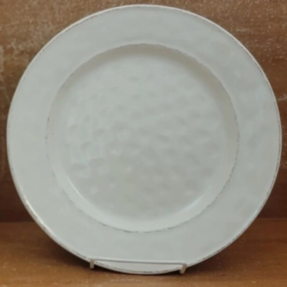 Pier 1 Martillo 11” Plates Dinner Set Replacements White Cream Brown Stoneware
